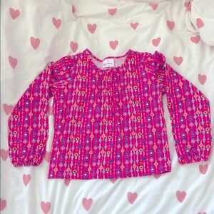 Hanna Andersson Hot Pink Floral & Dot Long Sleeve Top